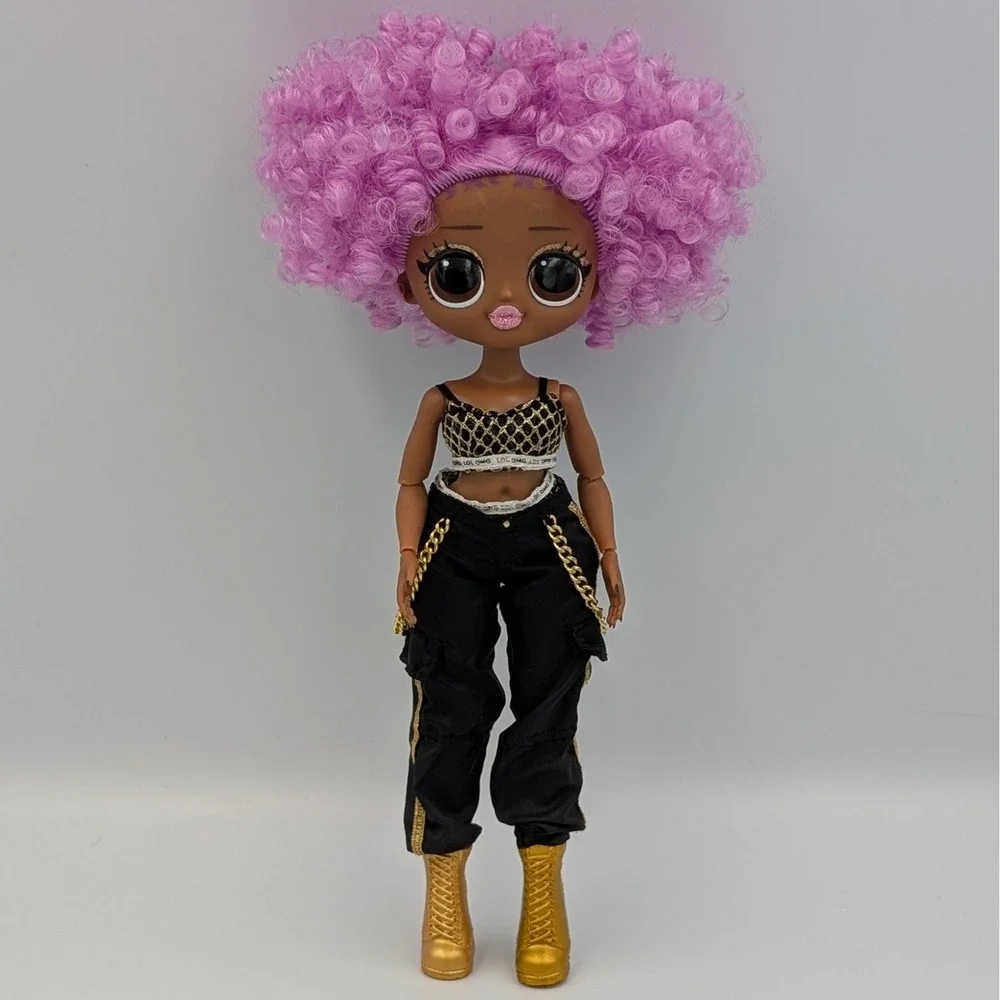 LOL Surprise OMG 24K DJ Winter Disco Fashion Doll Purple Afro Gold Accessories